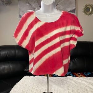 Pink & White Tie-Dyed Crop Top